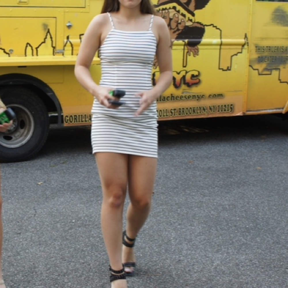 Black & White Striped Mini Dress - 1 State, size XS